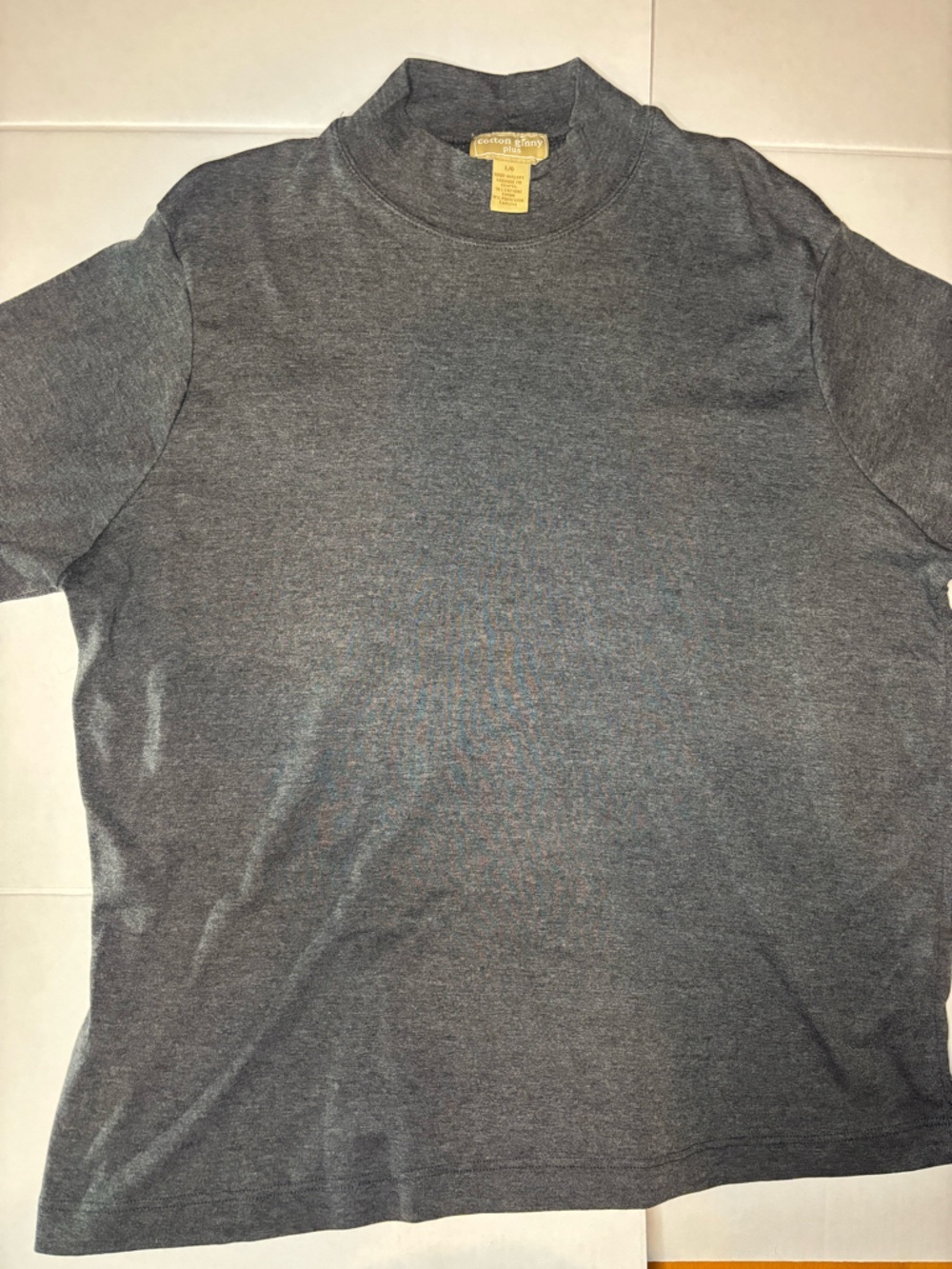 Grey Cotton Ginny Plus short sleeve shirt - L